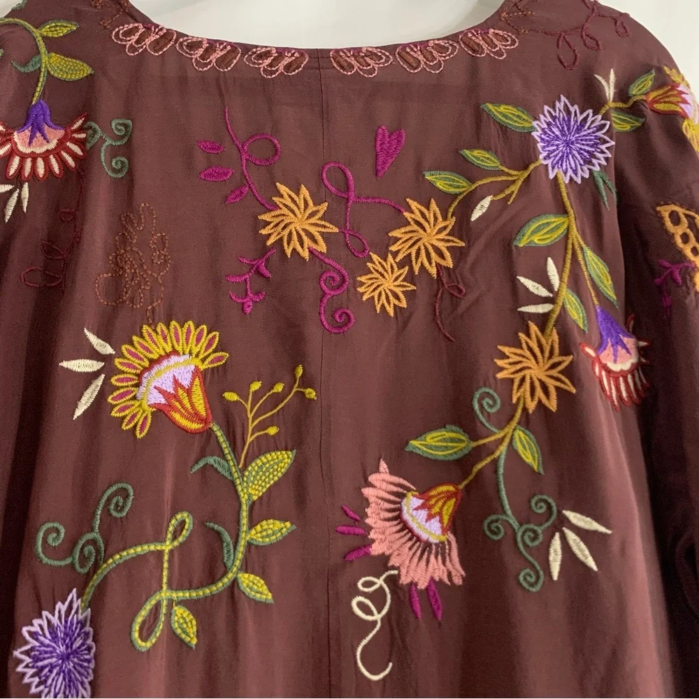 NWT Johnny Was Toni Dolman Tiered Midi Silk Dress, size XXL - Picture 14 of 15